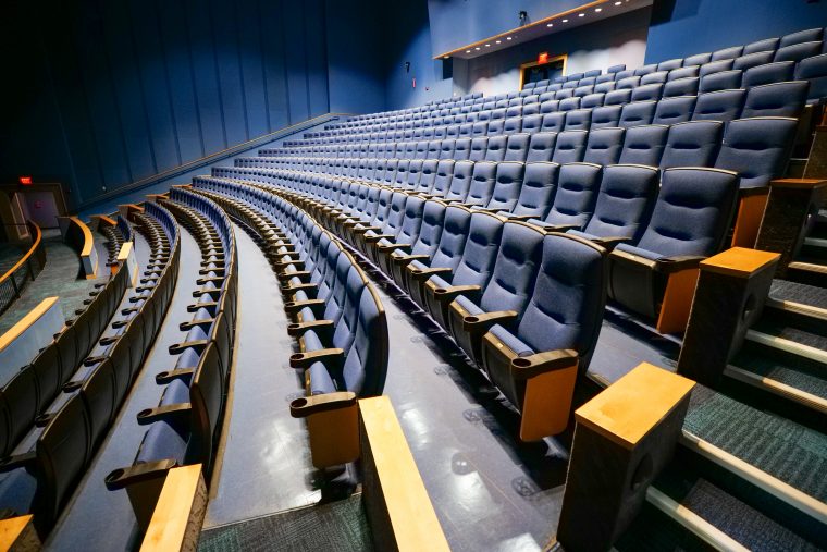 seats in renovated Simons Theatre