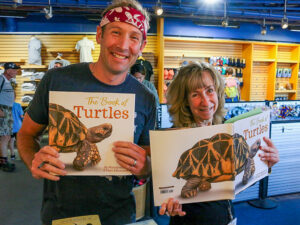 Sy Montgomery and Matt Patterson sign copies of their children's book at the Aquarium's Gift Shop